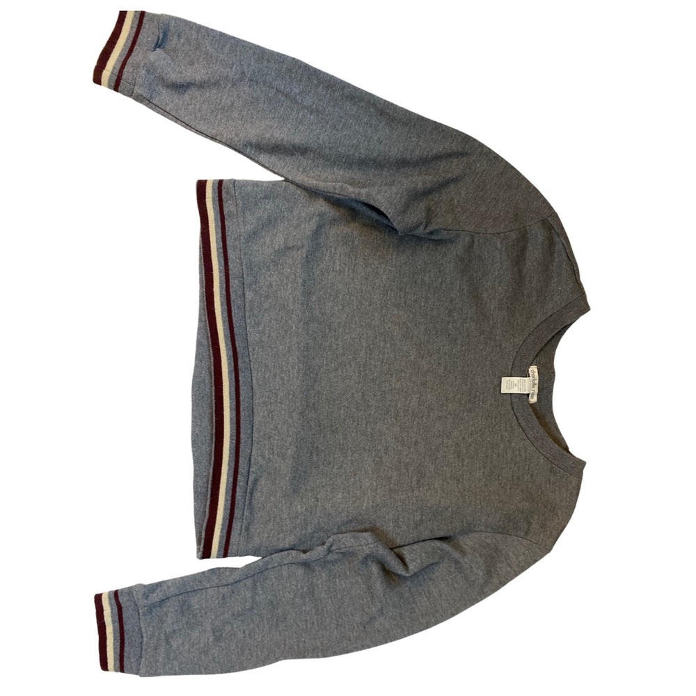 Grey cropped crewneck sweatshirt